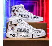 2024 zapatos para padres e hijos, zapatos de una pieza para hombres, zapatillas altas de Anime para correr, zapatos casuales para hombres, zapatos casuales para caminar 31 rojo/blanco
