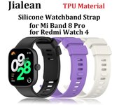 Correa de silicona de repuesto para reloj Redmi Watch 4, accesorios para Mi Band 8 Pro negro