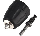 Herramienta de conversión de portabrocas rápido, vástago hexagonal de 1/4 pulgadas, sin llave, 0,8-10mm, adaptador de 3/8  -24UNF con vástago hexagonal negro