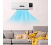 Enfriador de aire de 1800 W, pequeño aire acondicionado, calentador, portátil, montado en la pared, ventilador caliente para baño, dormitorio, 220 V EU blanco