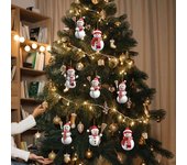 Adorno de muñeco de nieve navideño plano de acrílico para colgar, adorno de muñeco de nieve de dibujos animados para árbol de Navidad, puerta de coche 1pc