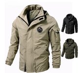Chaqueta técnica informal para hombre, cortavientos, militar, color negro y verde, carga 8XL negro