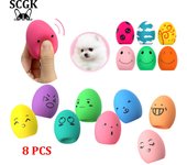 Huevo saltarín scgk, juguetes para perros, pelota divertida, huevo saltarín de látex chirriante con chirriador para cachorros, perros pequeños, sonido de goma suave