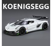 1/32 Koenigsegg Jesko Attack - Coche deportivo de aleación de metal fundido a presión, modelo de vehículo de carreras, simulación, sonido y luz, juguete de regalo para niños negro