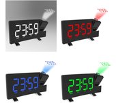 Reloj Multifuctional Proyección Radio FM Despertador con puerto de carga USB azul