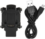 Cargador compatible con reloj inteligente GPS Garmin Descent Mk1, cable de carga USB con base de clip.