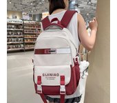 Mochila escolar con bloques de color para estudiantes, mochila de viaje para mujer y hombre, mochila con letras de gran capacidad negro
