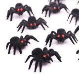 Araña negra realista en 3D, araña artificial de peluche para Halloween, accesorio para fiesta S