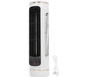 Ventilador de escritorio sin aspas, 3 velocidades, silencioso, recargable, para dormitorio, oficina y exteriores blanco