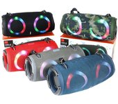 Altavoz Bluetooth de alta potencia, portátil, luz colorida RGB, subwoofer inalámbrico a prueba de agua, estéreo envolvente 360, TWS, FM, boombox