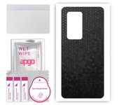 apgo Protective Skin Sticker for the back compatible with Huawei P40 Pro Plus, Wrap Film, Foil, Vinyl - Pattern Black Honeycomb