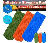 Colchoneta inflable portátil para dormir al aire libre, colchoneta para acampar, colchoneta de aire ligera e impermeable para senderismo, viajes, accesorios de caza azul