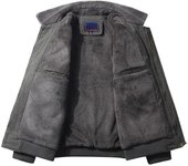 Chaqueta de carga para hombre, abrigos térmicos de lana, chaqueta gruesa de lana con cuello de solapa cálido, prendas de vestir deportivas de manga larga S