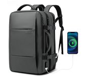 Mochila de negocios estética para hombre, mochila escolar expandible con puerto USB, mochila de viaje impermeable de gran capacidad para computadora portátil de 17,3 pulgadas