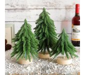 1 pieza de miniárbol de Navidad con agujas de pino escarchadas en la nieve, decoración de mesa, pequeño adorno de escritorio, decoración festiva para el hogar y la oficina Other