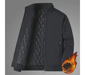 Chaqueta de invierno para hombre: Cuello alto holgado, grande, cálido y acolchado para un estilo informal elegante. 6XL negro
