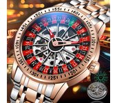 Reloj mecánico creativo giratorio con esfera hueca, totalmente automático, resistente al agua, luminoso, moderno para hombre, regalo de San Valentín, regalo de cumpleaños Red