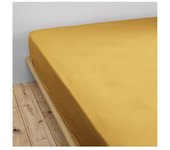 Drap housse  Gaïa  toutes dimensions  Gaze de Coton  - Gaïa Safran - 90 x 190 cm bonnet de 30 cm