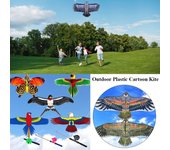 Juguete DIY para viajes familiares, regalo para niños, cometas grandes con forma de águila, hilo para cometas, cometa con forma de águila de plástico, cometas con pájaros voladores 1