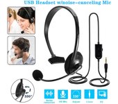 Centro de llamadas de voz clara, auriculares con cable de 3,5mm con micrófono con cancelación de ruido, auriculares de teléfono de un solo lado para Pc, ordenador y portátil A negro