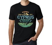 Camiseta vintage para hombre Camiseta gráfica Mountain Explorer Cyprus Deep Black XS negro