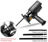 Adaptador de sierra alternativa portátil taladro eléctrico multifuncional accesorio de herramienta modificada con negro