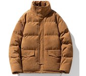 Chaqueta de plumón Vintage americana de marca de tendencia de invierno, chaqueta acolchada de algodón de pana para parejas 5XL negro