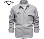 Callaway Chaqueta tipo cárdigan con bolsillo y manga larga con solapa y bordado para otoño e invierno para hombre S