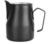 Jarra de café de acero inoxidable de 500 ml para espumar leche y hacer arte latte en cafeterías. (Negro)