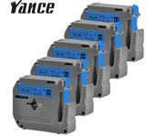 5 paquetes de cintas de etiquetas MK 531 compatibles con Brother MK 531 M-K531, cinta negra sobre azul de 12 mm para impresoras de etiquetas Brother P Touch PT-65 PT-100 5 Packs MK531