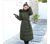 Abrigo de invierno con cinturón suelto, chaqueta acolchada de algodón, chaqueta acolchada de algodón gruesa para mujer L rojo