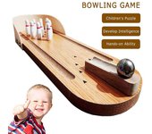 Mini juego de bolos de escritorio de madera, juego de juguete, divertido juego de mesa interactivo para padres e hijos en interiores