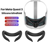 Almohadilla de repuesto para gafas de realidad virtual, transpirable, antisudor y antiirritación para Meta Quest 3. A negro