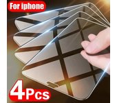 4 Uds vidrio templado para iPhone 11 12 13 14 15 Pro XR X XS Max Protector de pantalla para iPhone 12 13 Mini 7 8 6 Plus SE Glass Huawei P Smart 2019 puro