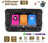 Radio de coche con reproductor multimedia, Android, Carplay, GPS, 2 Din, para Volkswagen, Golf, Polo, Tiguan, Passat, B7, B6, Seat, Leon, Skoda y Octavia, 1+32 GB 1+32GB