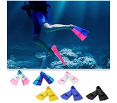 Aletas de natación Aletas de entrenamiento flotantes cortas para niños y adultos, aletas de goma para piscina para nadar y bucear - 1 par XXXS negro