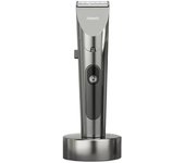 Cortadora de pelo profesional RIWA, cortadora de pelo eléctrica recargable con pantalla LED lavable, cortadora de pelo gris