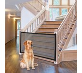 Puerta para perros, cerca para perros de malla para interiores y exteriores, puerta segura para perros, recinto de seguridad, suministros para mascotas negro
