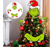 Adornos navideños para árbol Adorno divertido para árbol de Navidad Ladrón robó la parte superior del árbol Cabeza, brazos y piernas para fiestas navideñas en casa Decoraciones