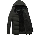 Chaquetas de lana sólidas casuales de invierno para hombres con capucha abrigo de advertencia grueso XL