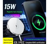 Cargador inalámbrico magnético para coche y soporte para teléfono MagSafe transfronterizo para Apple 12-15. blanco
