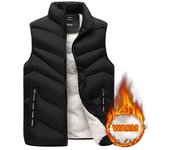 Chaleco para hombre, chaleco cálido de lana, chalecos acolchados para hombre, chaqueta sin mangas para hombre, abrigos gruesos informales de talla grande L naranja