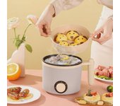 Olla eléctrica multifuncional compacta para cocinar fideos para dormitorios y hogares 1.8L