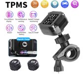 Sistema de control de presión de neumáticos para motocicletas M5 TPMS con pantalla digital y detector de presión de neumáticos inalámbrico externo para motocicletas de 2 ruedas