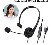 Auriculares USB con micrófono HD, Control multitecla, centro de llamadas de 3,5mm, auriculares de negocios con cable para oficina, Pc, ordenador portátil USB