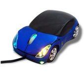 Ratón óptico USB gris con forma de coche para ordenador