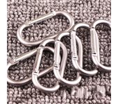 2pcs Travel Hang Clip Hiking Metal Elliptical Camping oval Keychain Ring Buckle Snap Hook Carabiner gris