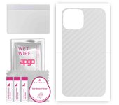 apgo Protective Skin Sticker for the back compatible with Apple iPhone 13 mini, Wrap Film, Foil, Vinyl - Pattern Transparent Carbon