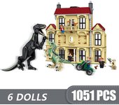 Pequeños bloques de construcción dinosaurio mundo Indominus Rex en juguetes de finca para niños regalo Diy