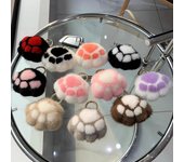 Colgante de peluche con forma de garra de gato, simulación de pelo de conejo Rex, colgante de bolso con forma de garra de gato, llavero creativo para coche, bolso escolar para pareja, muñeco colgante